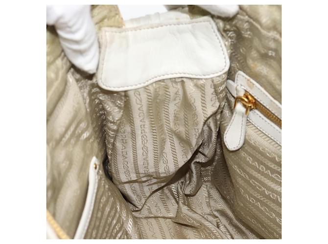 PRADA Shoulder Bag Leather White Gold - vista 23