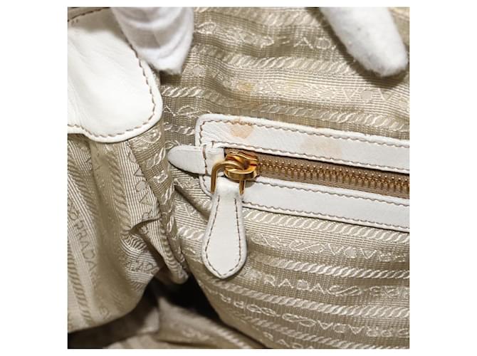 PRADA Shoulder Bag Leather White Gold - vista 24