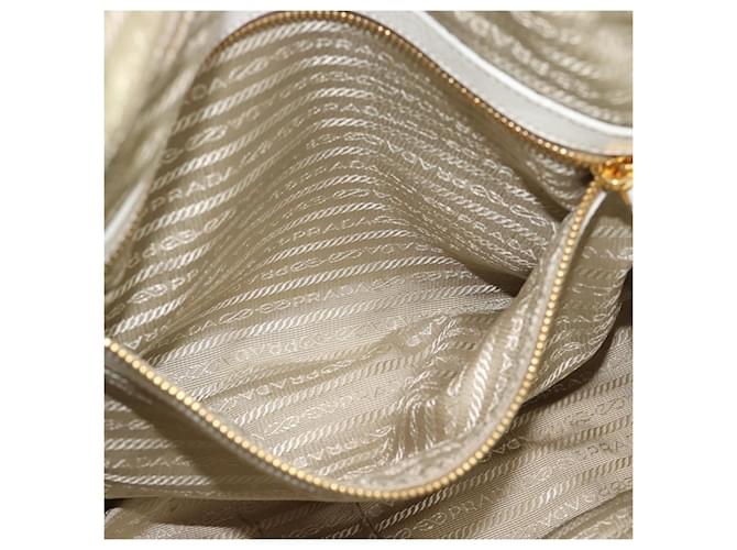 PRADA Shoulder Bag Leather White Gold - vista 25