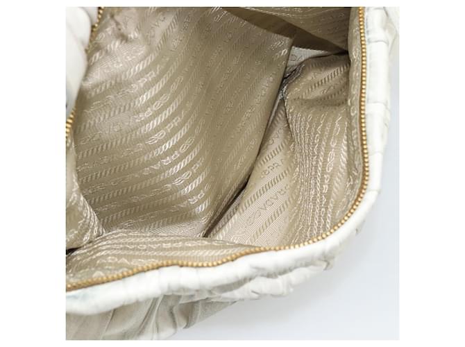 PRADA Shoulder Bag Leather White Gold - vista 26