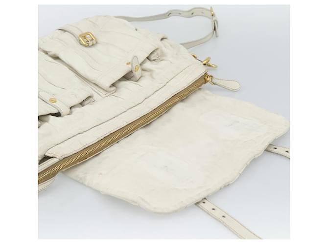 PRADA Shoulder Bag Leather White Gold - vista 27