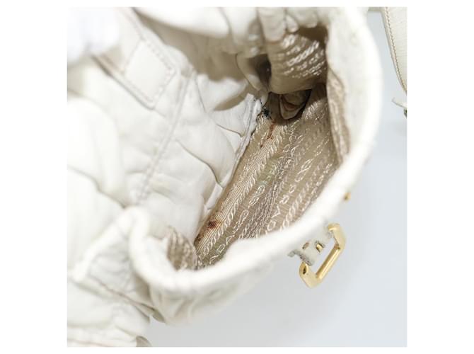 PRADA Shoulder Bag Leather White Gold - vista 28