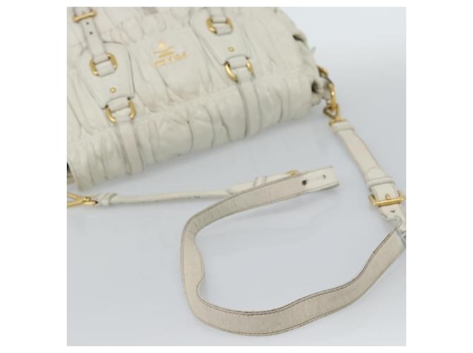 PRADA Shoulder Bag Leather White Gold - vista 7