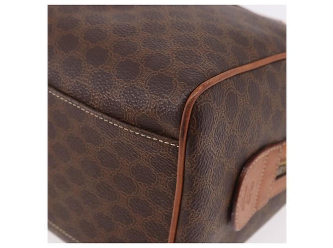 Céline CELINE Macadam Canvas Boston Bag PVC Leather Brown Gold - vista 14