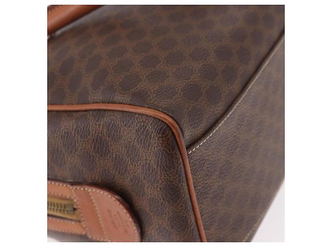 Céline CELINE Macadam Canvas Boston Bag PVC Leather Brown Gold - vista 15