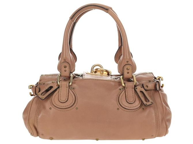 Chloé Chloe Paddington Hand Bag Leather Beige Gold Silver - vista 2