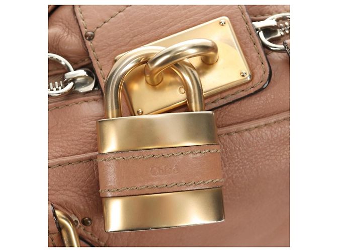Chloé Chloe Paddington Hand Bag Leather Beige Gold Silver - vista 20