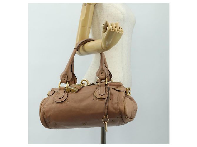 Chloé Chloe Paddington Hand Bag Leather Beige Gold Silver - vista 28