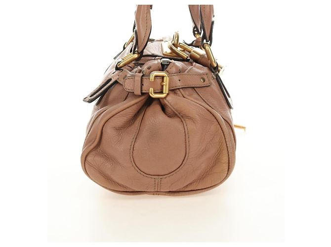 Chloé Chloe Paddington Hand Bag Leather Beige Gold Silver - vista 5