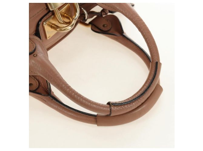Chloé Chloe Paddington Hand Bag Leather Beige Gold Silver - vista 8