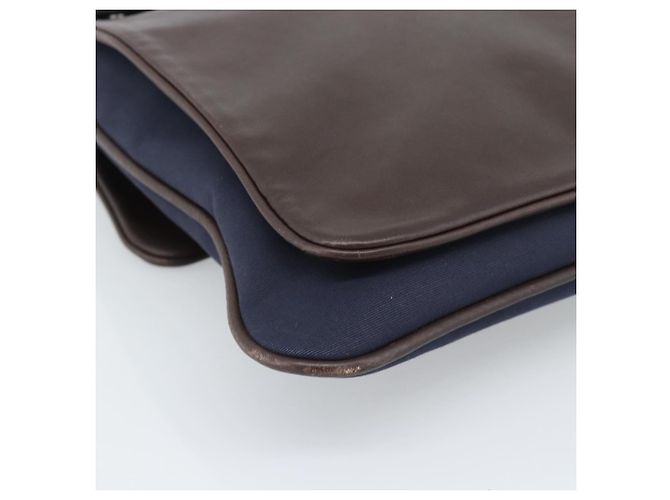 Hermès HERMES Mrs. Hippies Shoulder Bag Leather Navy Dark Brown - vista 15