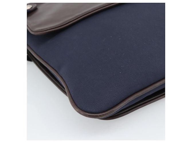 Hermès HERMES Mrs. Hippies Shoulder Bag Leather Navy Dark Brown - vista 17