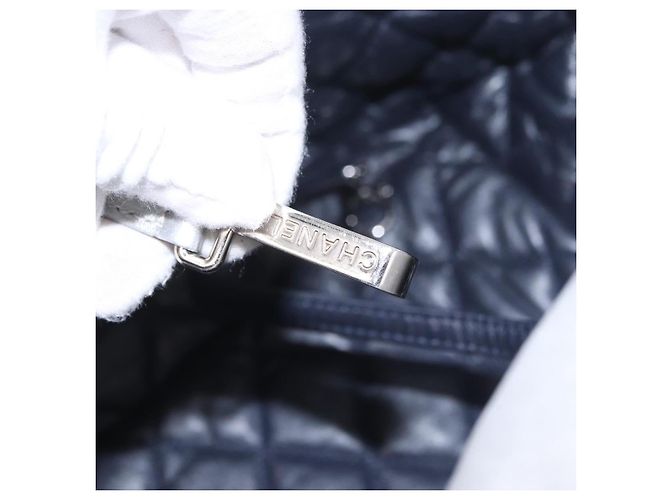 CHANEL Cococoon Tote Bag Leather Silver CC - vista 11