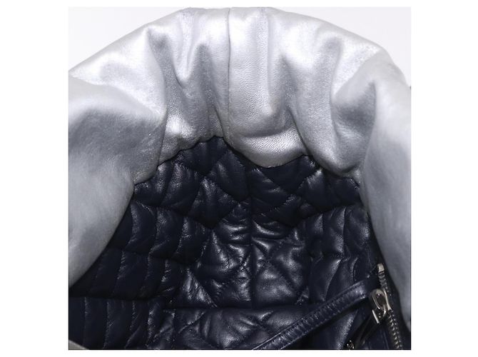 CHANEL Cococoon Tote Bag Leather Silver CC - vista 19