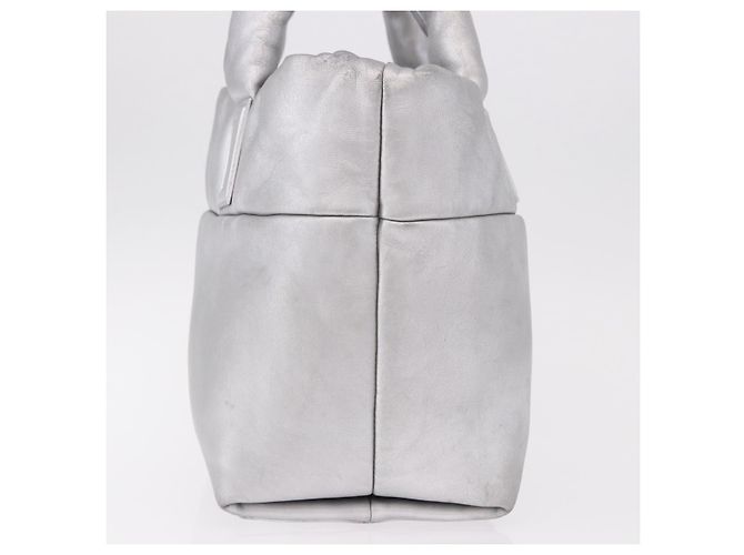 CHANEL Cococoon Tote Bag Leather Silver CC - vista 3
