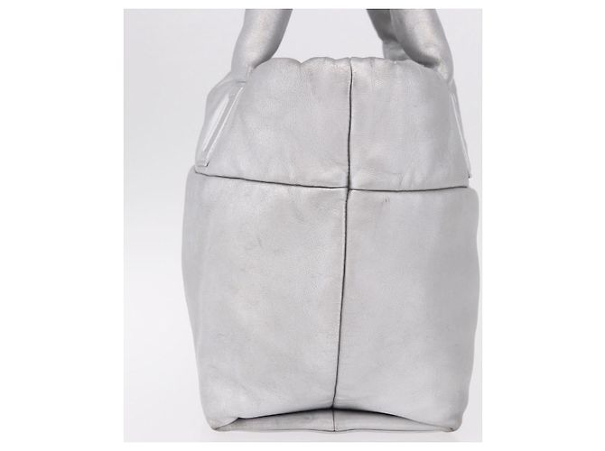 CHANEL Cococoon Tote Bag Leather Silver CC - vista 4