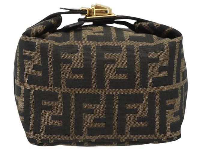 FENDI Zucca Canvas Pouch Black Brown - vista 13