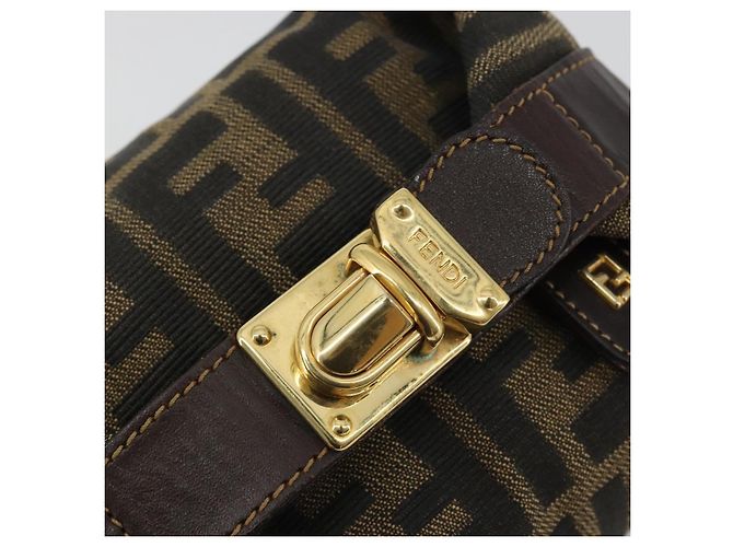 FENDI Zucca Canvas Pouch Black Brown - vista 17