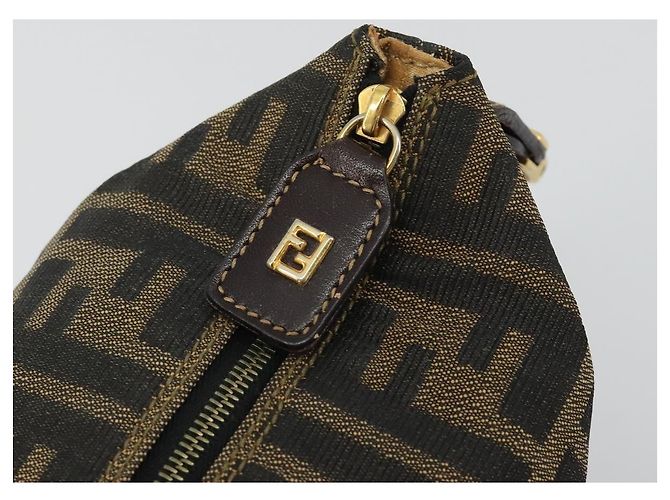 FENDI Zucca Canvas Pouch Black Brown - vista 9