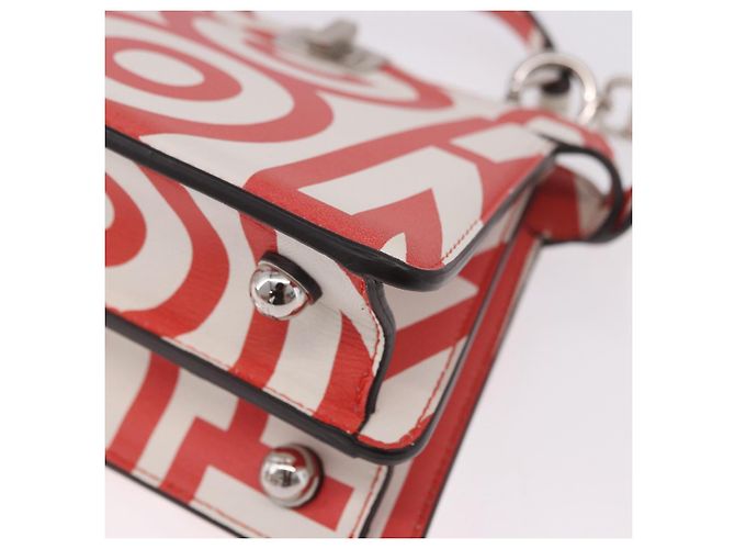 FENDI Mini Peek A Boo Hand Bag Leather 2way White Silver - vista 17