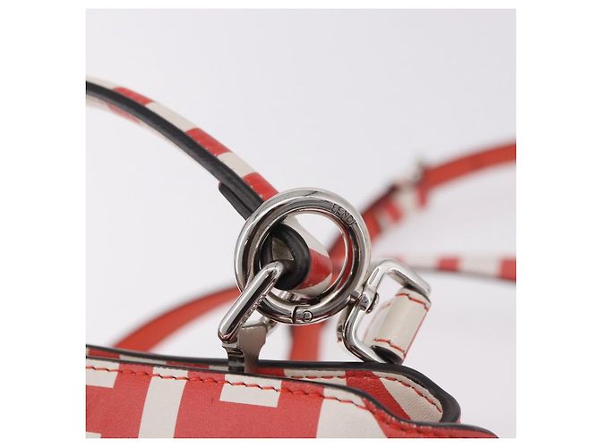 FENDI Mini Peek A Boo Hand Bag Leather 2way White Silver - vista 20