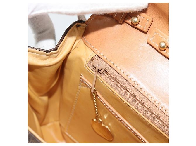 Céline CELINE Macadam Canvas Shoulder Bag PVC Leather Brown Gold - vista 20