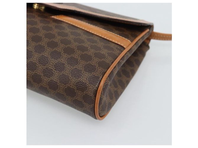 Céline CELINE Macadam Canvas Shoulder Bag PVC Leather Brown Gold - vista 9