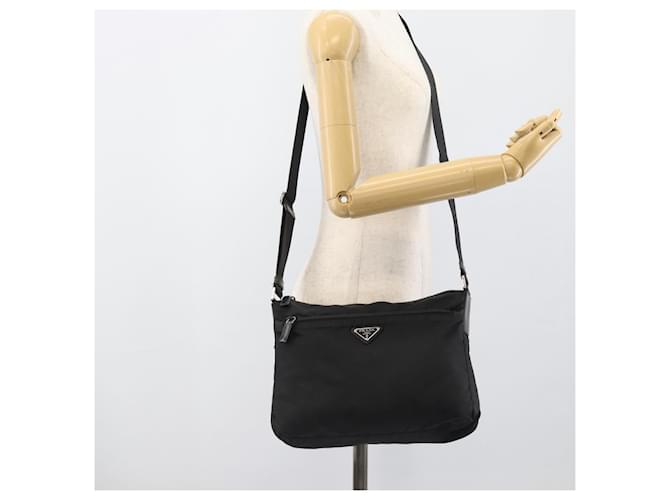 PRADA Nylon Shoulder Bag Black Silver - vista 24