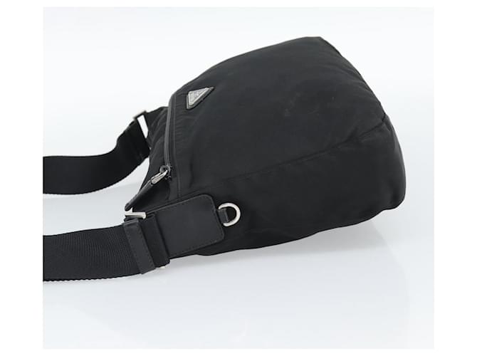 PRADA Nylon Shoulder Bag Black Silver - vista 4