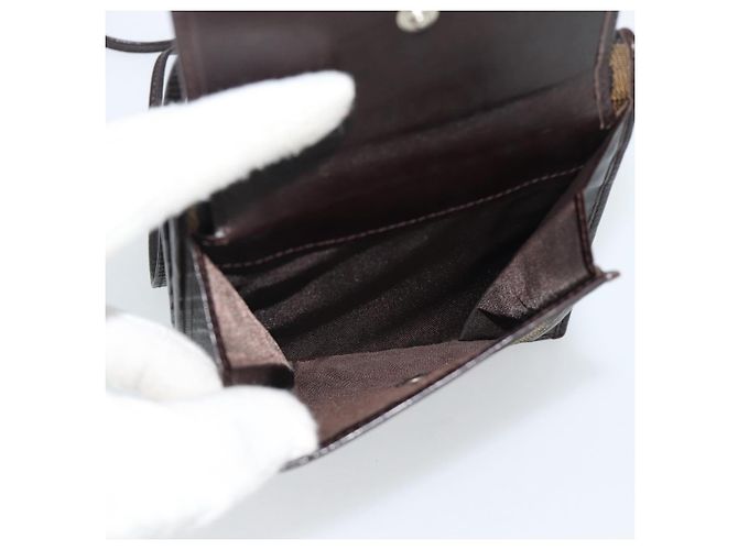 FENDI Zucca Canvas Shoulder Wallet Brown Black - vista 14