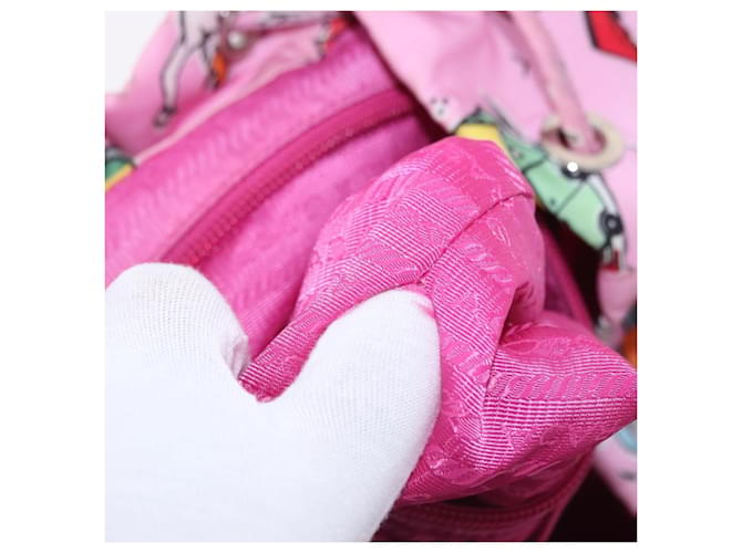 PRADA Backpack Nylon Pink Silver - vista 27