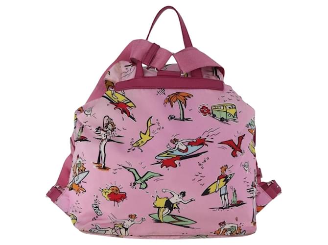 PRADA Backpack Nylon Pink Silver - vista 3