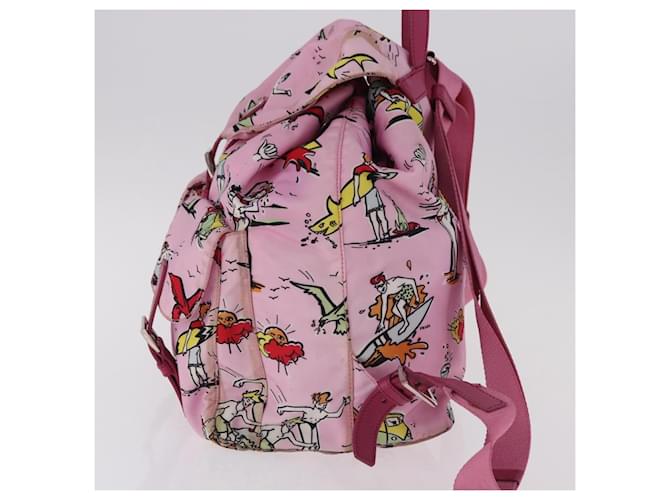 PRADA Backpack Nylon Pink Silver - vista 4