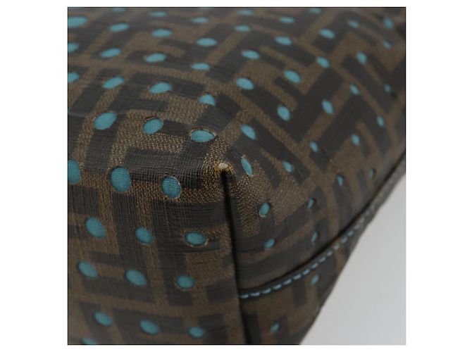 FENDI Zucca Canvas Hand Bag PVC Black Brown - vista 13