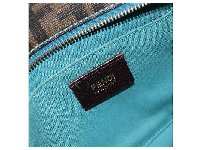 FENDI Zucca Canvas Hand Bag PVC Black Brown - vista 16