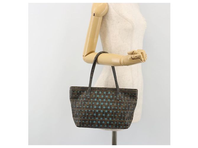 FENDI Zucca Canvas Hand Bag PVC Black Brown - vista 22