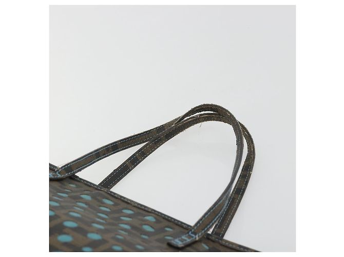 FENDI Zucca Canvas Hand Bag PVC Black Brown - vista 8