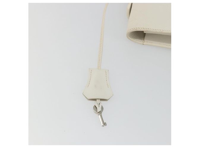 Hermès HERMES Sac Adepeche 27 Hand Bag Leather White Silver - vista 10