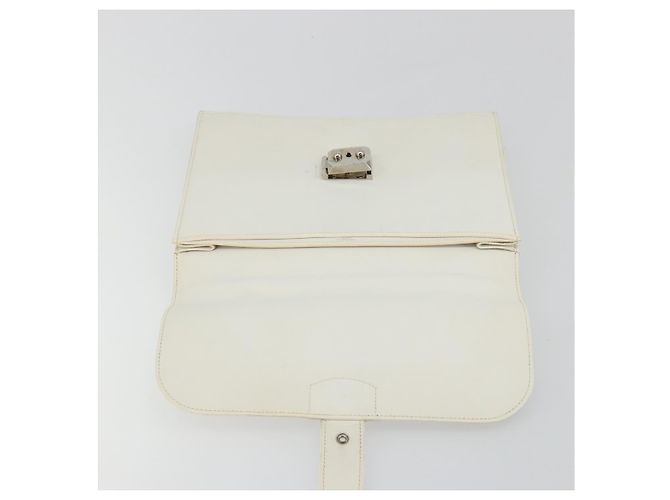 Hermès HERMES Sac Adepeche 27 Hand Bag Leather White Silver - vista 18