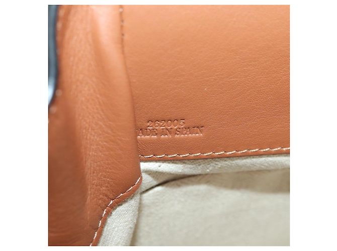 LOEWE Anagram Mini Hammock Drawstring Bag Leather 2way Brown - vista 22