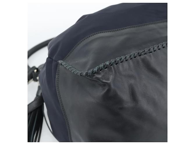 PRADA Shoulder Bag Nylon Leather Black Silver - vista 11
