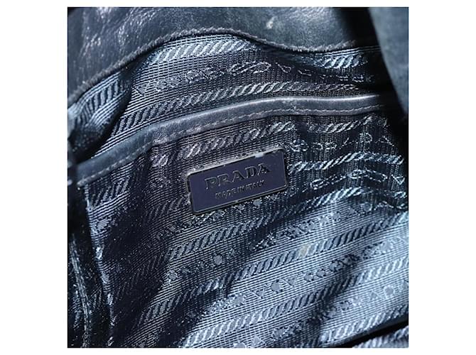 PRADA Shoulder Bag Nylon Leather Black Silver - vista 16