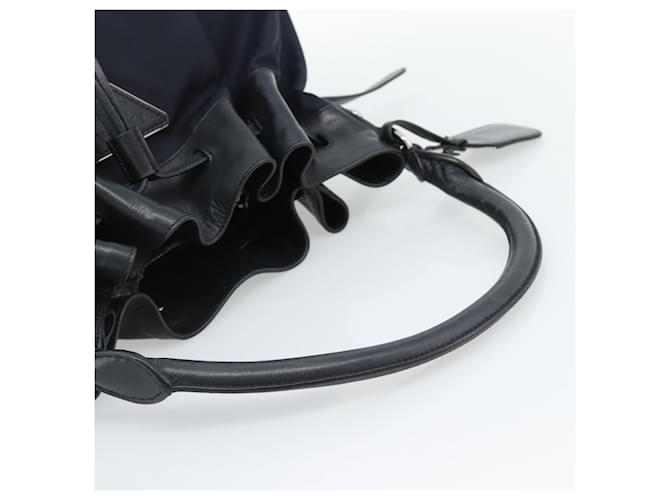 PRADA Shoulder Bag Nylon Leather Black Silver - vista 7