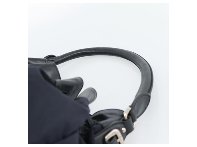PRADA Shoulder Bag Nylon Leather Black Silver - vista 8