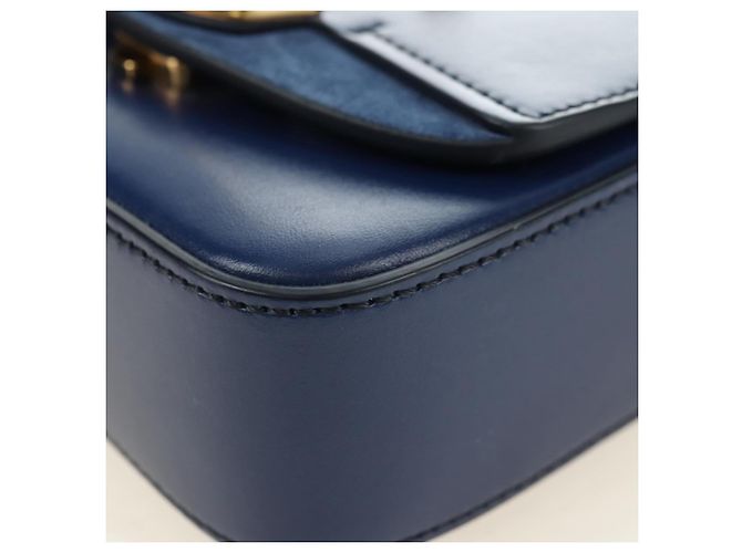 Chloé Chloe Chloe C Hand Bag Leather 2way Blue Gold - vista 13