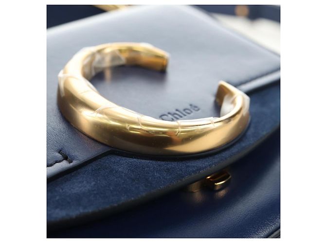 Chloé Chloe Chloe C Hand Bag Leather 2way Blue Gold - vista 17