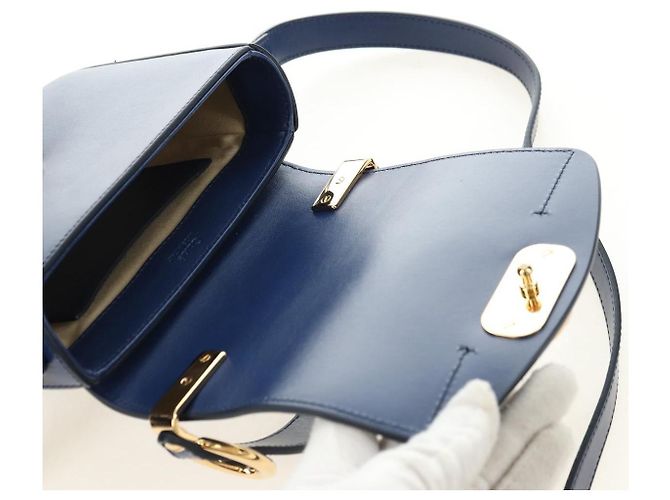 Chloé Chloe Chloe C Hand Bag Leather 2way Blue Gold - vista 19