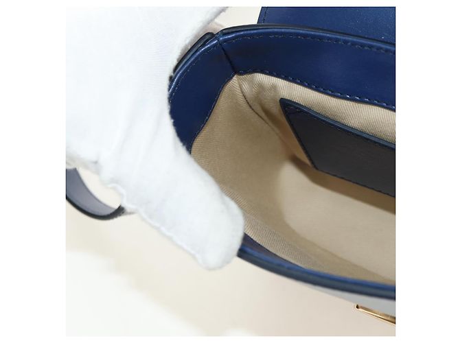 Chloé Chloe Chloe C Hand Bag Leather 2way Blue Gold - vista 24