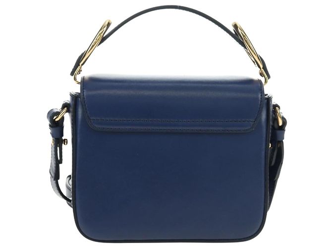 Chloé Chloe Chloe C Hand Bag Leather 2way Blue Gold - vista 3
