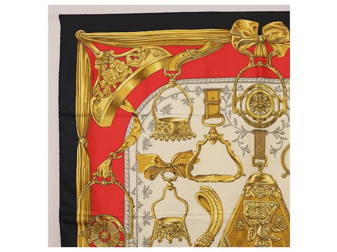 Hermès HERMES Carre 90 Scarf  ETRIERS  Silk Gold - vista 2